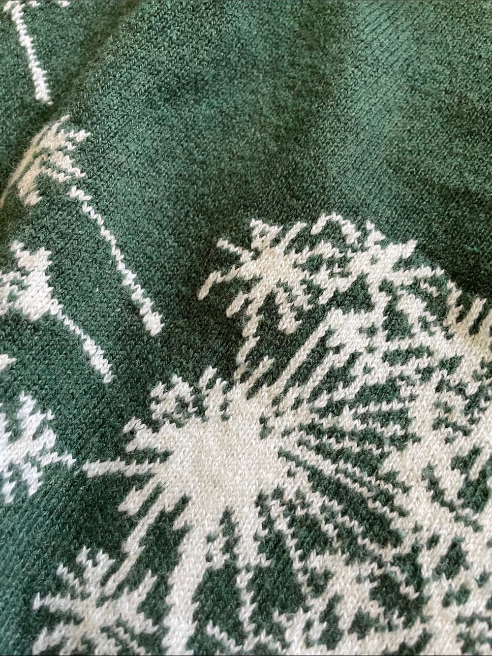 J.Jill Kelly Green Pullover Sweater with Dandelion Heads Blowing in the Wind